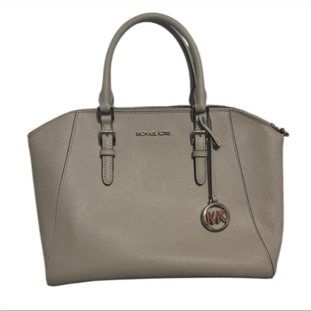 MICHAEL KORS Ciara Satchel Crossbody Handbag Gray/Cement - Picture 2 of 10